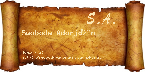 Swoboda Adorján névjegykártya